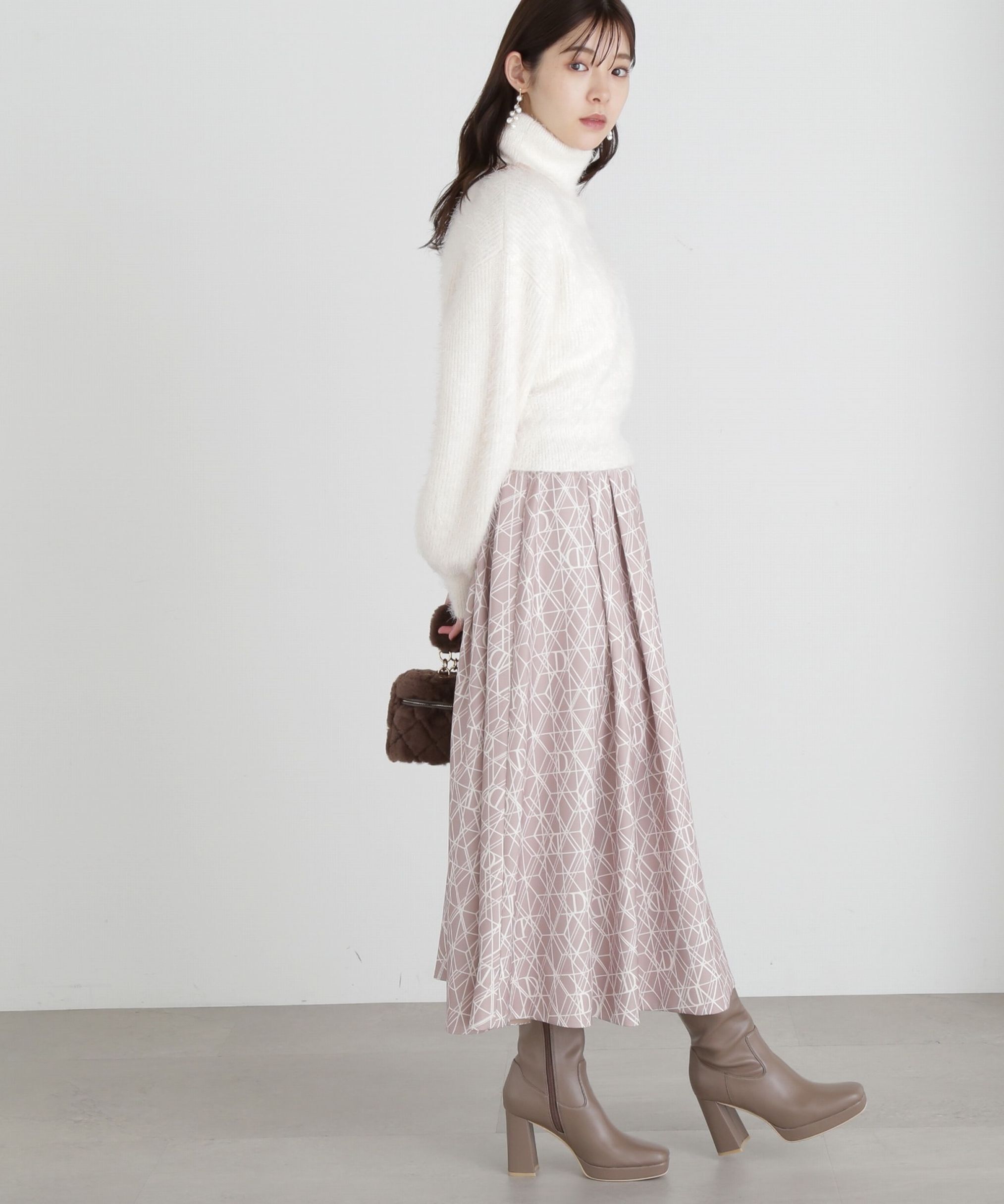 PROPORTION BODY DRESSING「モノグラムタックフレアスカート」|スカート|