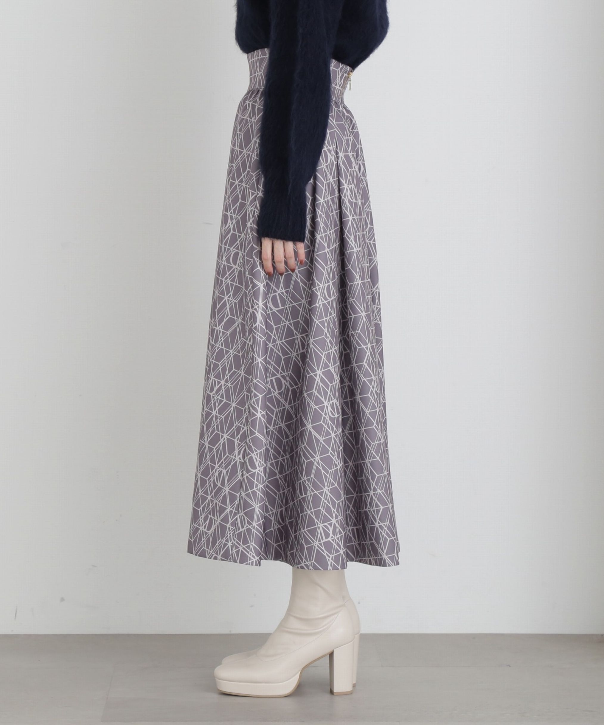 PROPORTION BODY DRESSING「モノグラムタックフレアスカート」|スカート|