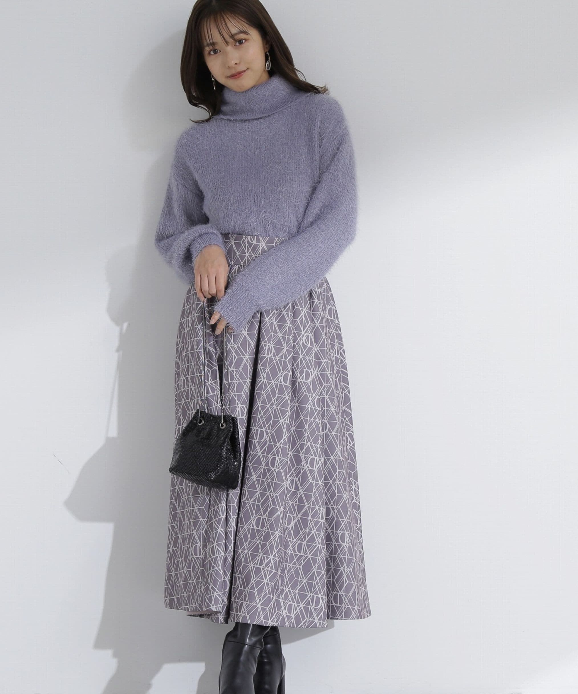 PROPORTION BODY DRESSING「モノグラムタックフレアスカート」|スカート|