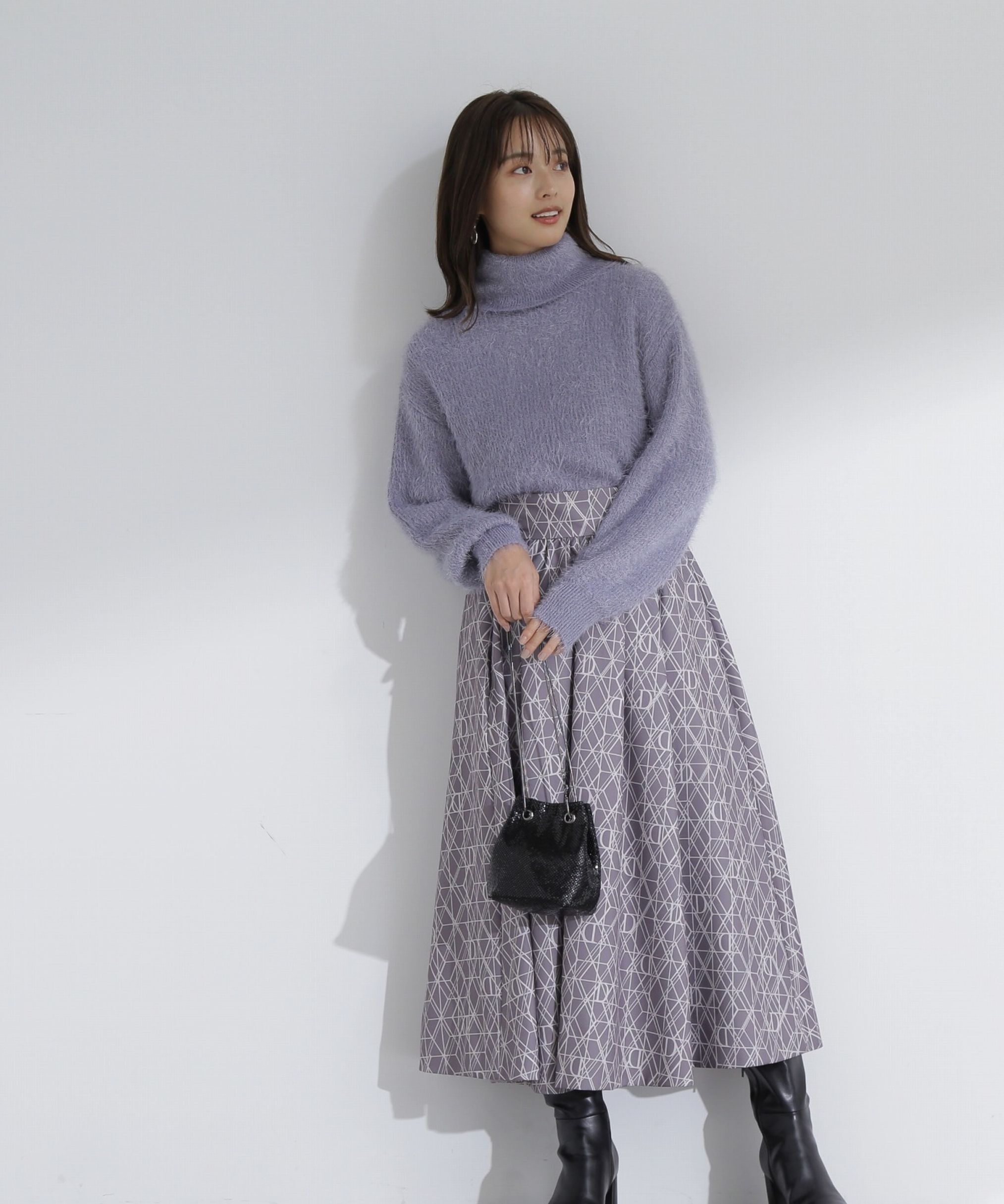 PROPORTION BODY DRESSING「モノグラムタックフレアスカート」|スカート|