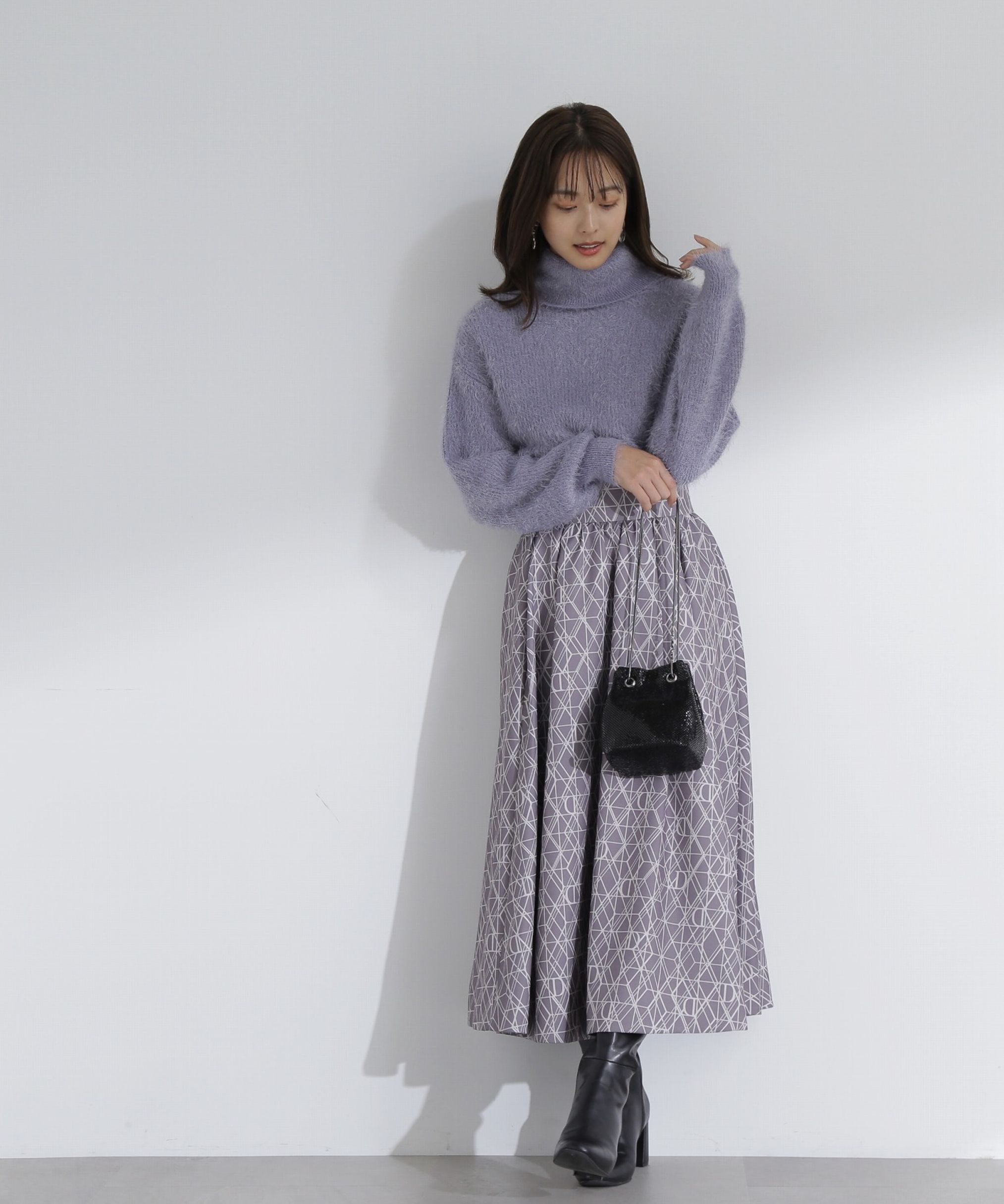 PROPORTION BODY DRESSING「モノグラムタックフレアスカート」|スカート|