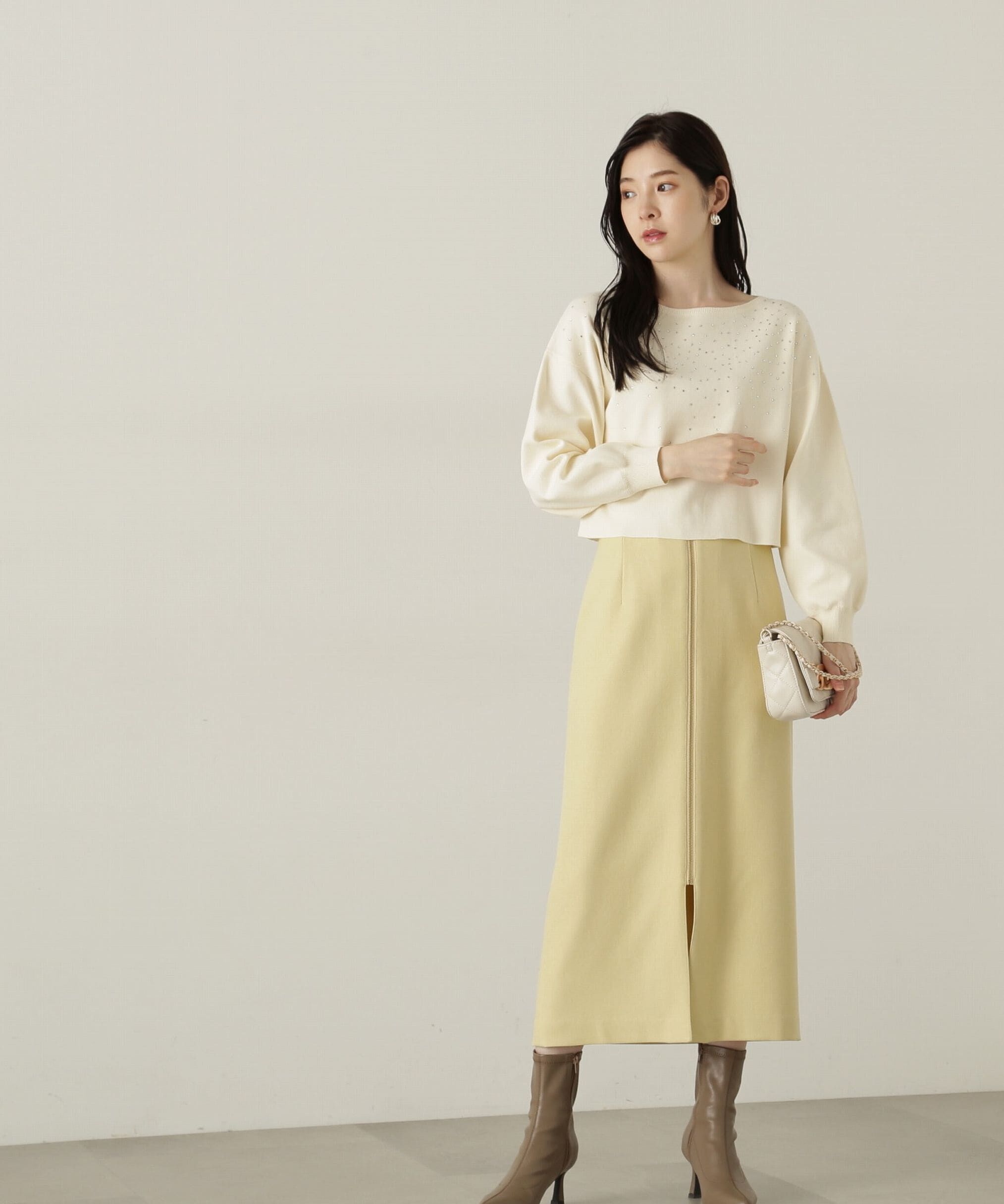 PROPORTION BODY DRESSING「フロントファスナーナロースカート　24AW」|スカート|