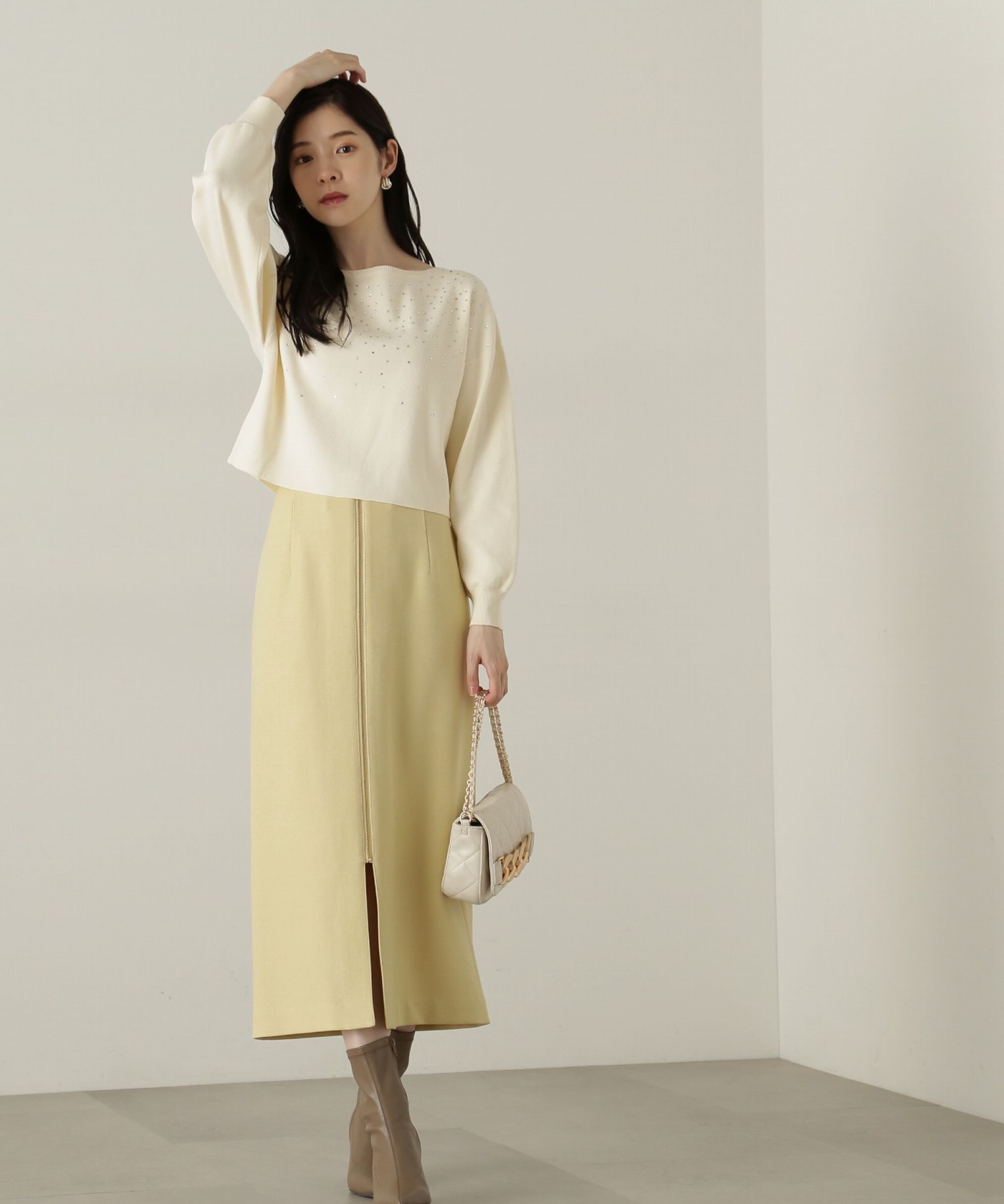 PROPORTION BODY DRESSING「フロントファスナーナロースカート　24AW」|スカート|