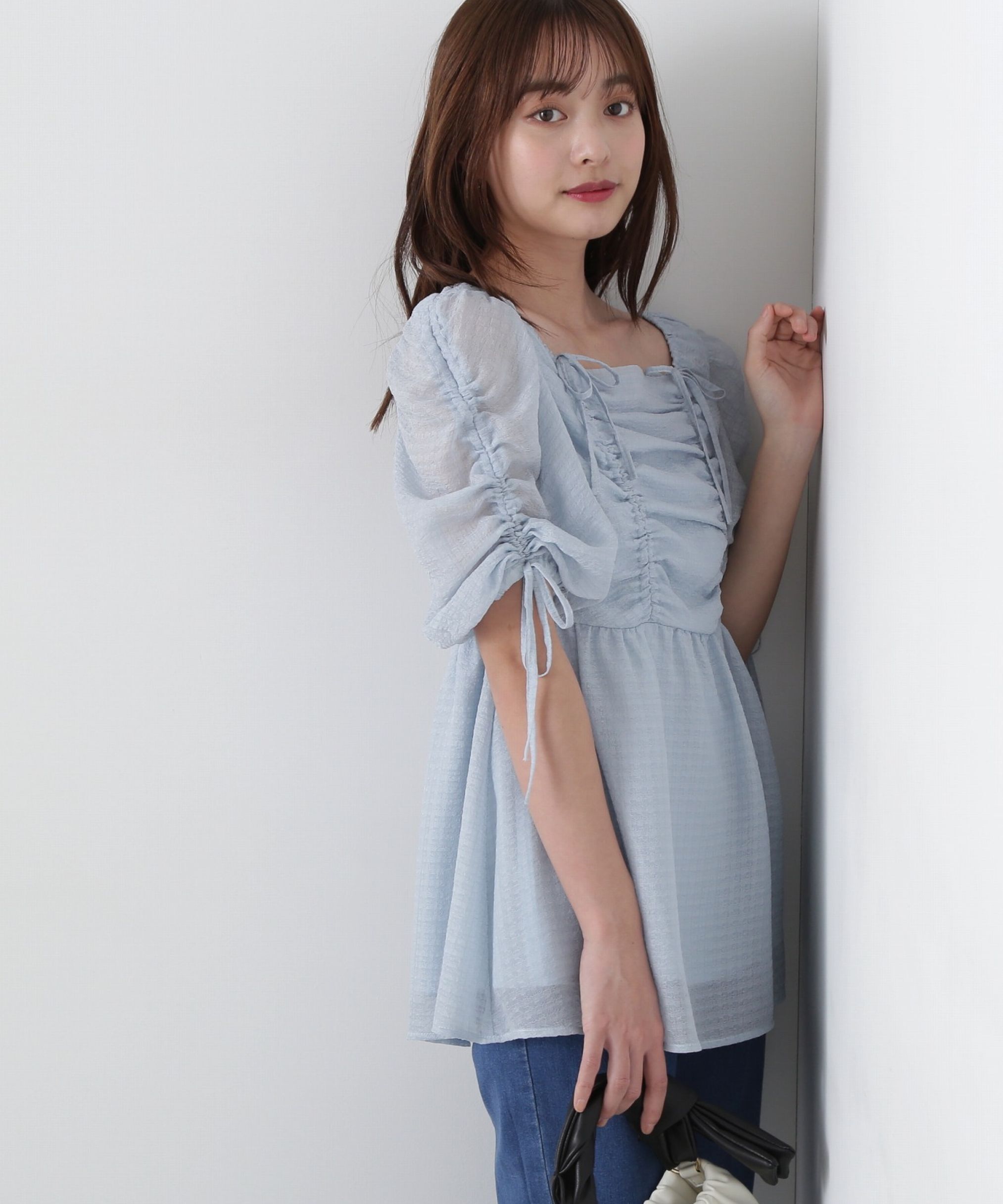 PROPORTION BODY DRESSING「リボンチュニック」|シャツ・ブラウス|ブルー