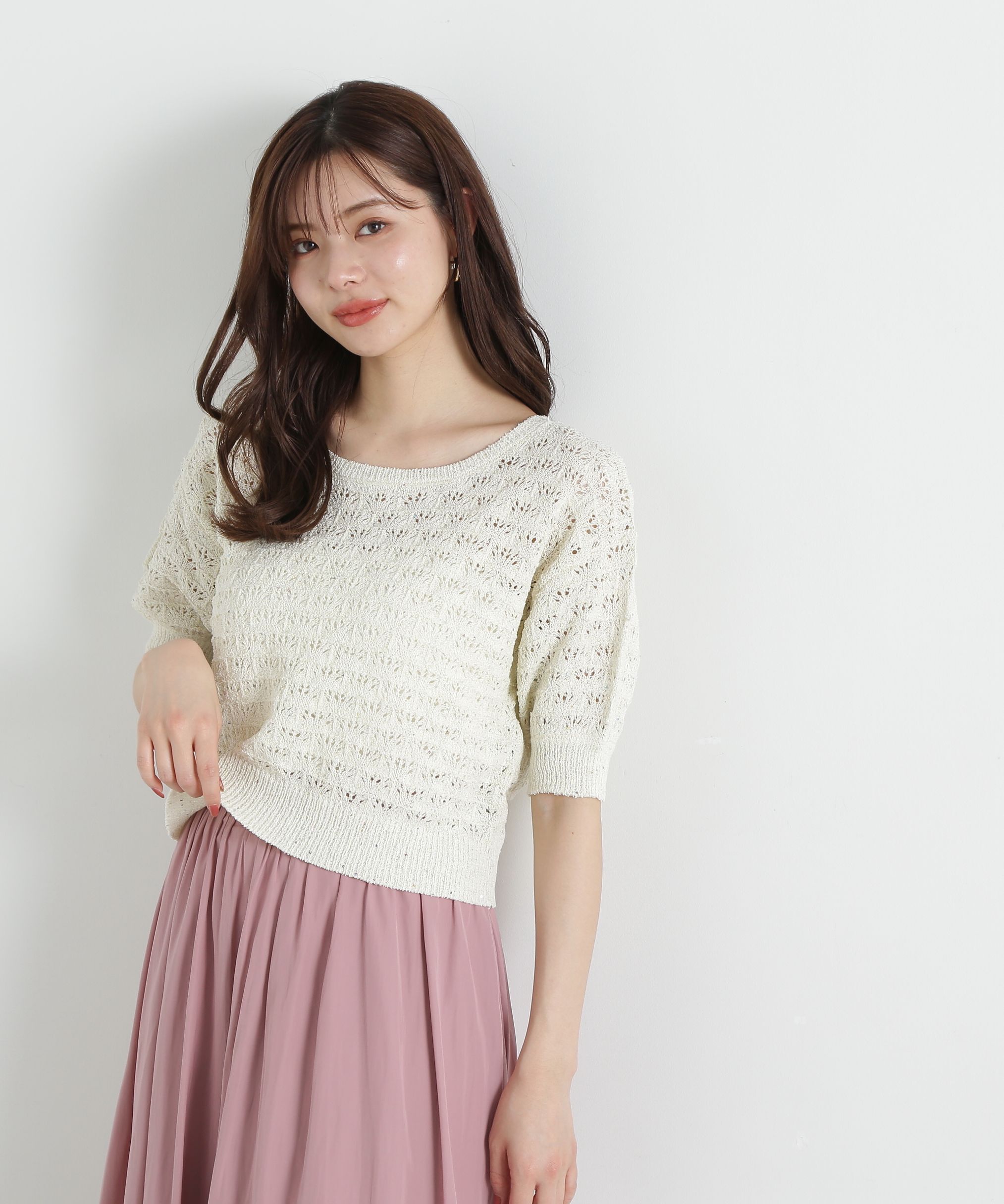 PROPORTION BODY DRESSING「スパンコールドルマンニット」|ニット・セーター|イエロー