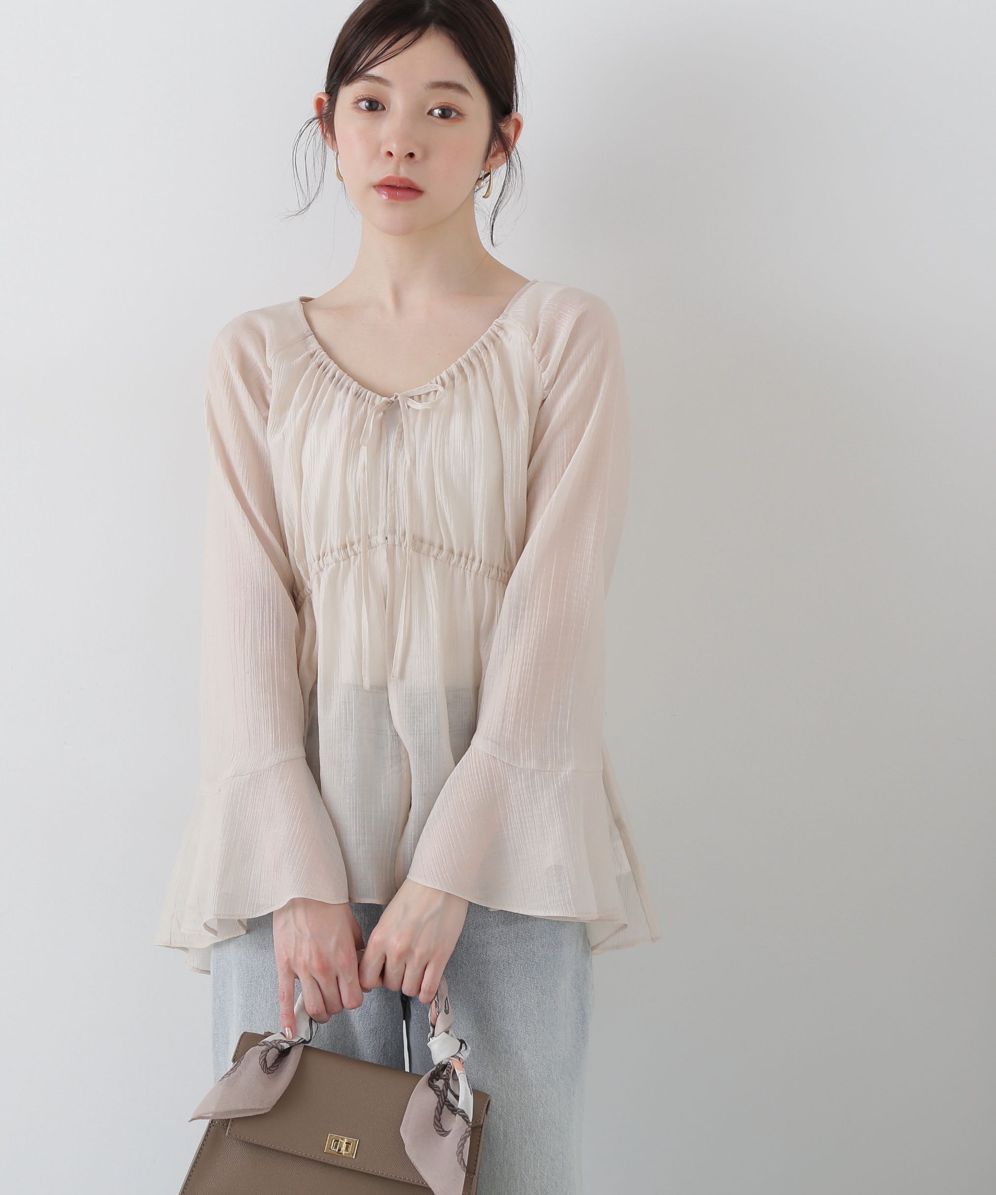 PROPORTION BODY DRESSING「フィッシュテール楊柳ブラウス」|シャツ・ブラウス|