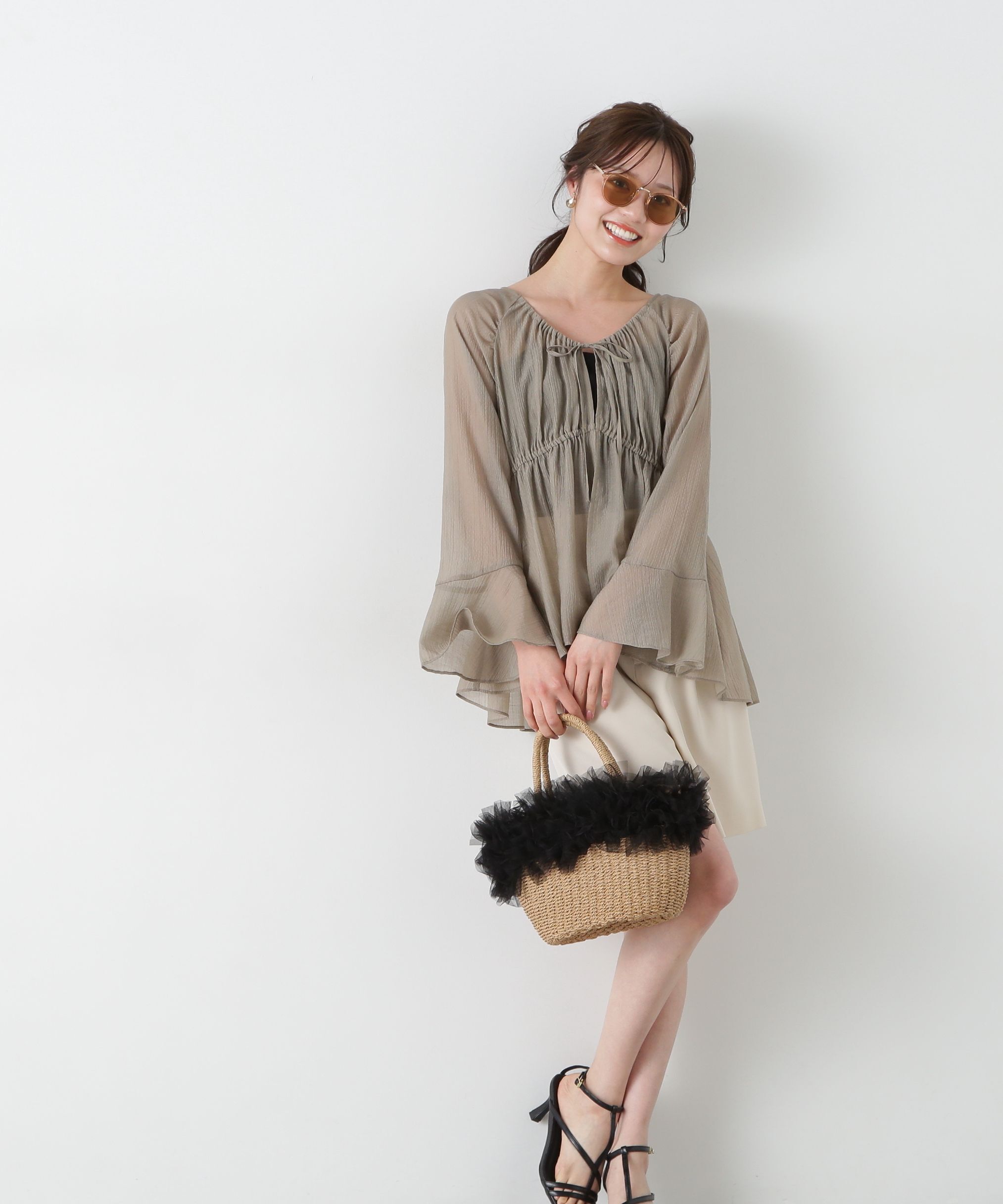 PROPORTION BODY DRESSING「フィッシュテール楊柳ブラウス」|シャツ・ブラウス|