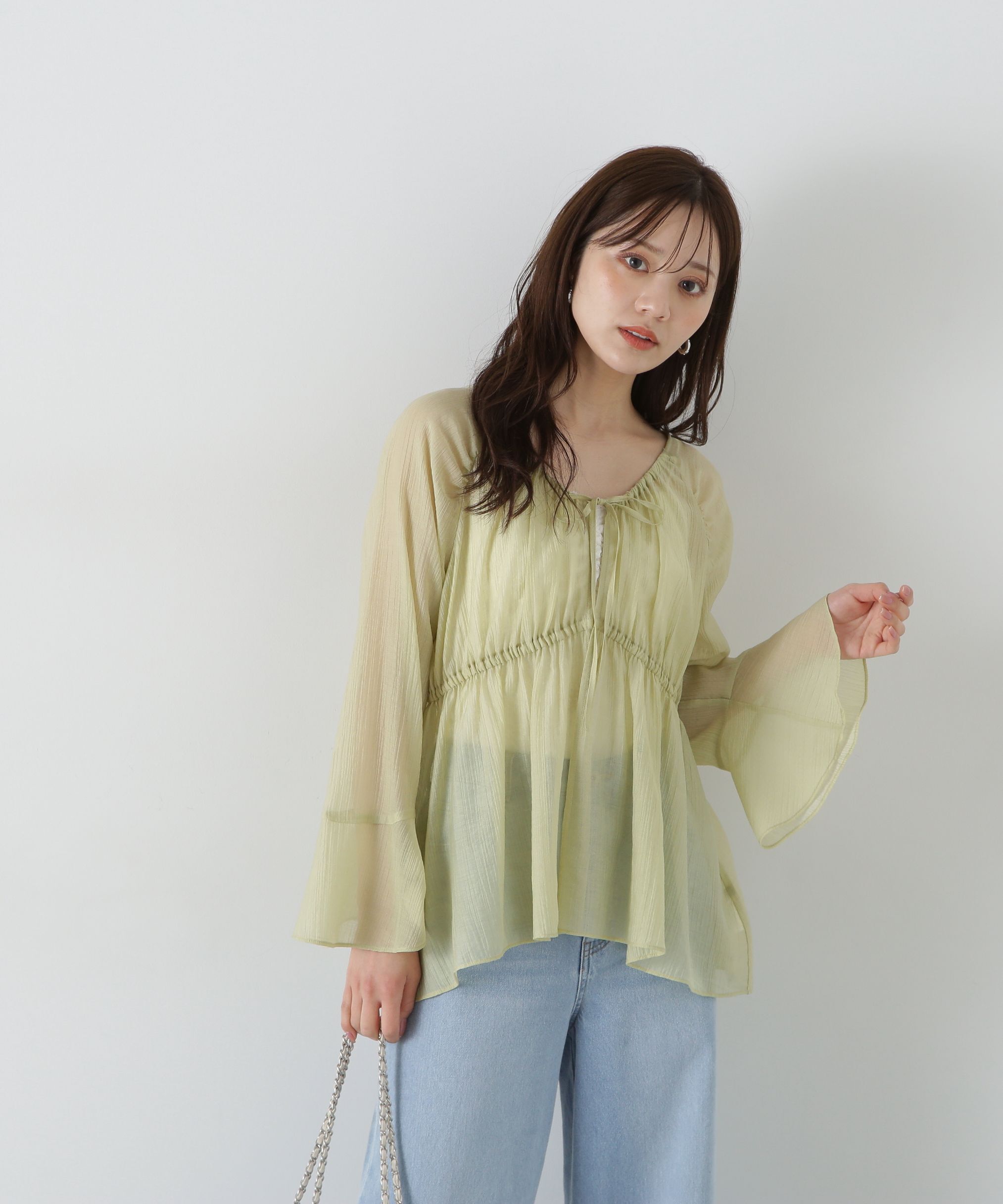 PROPORTION BODY DRESSING「フィッシュテール楊柳ブラウス」|シャツ・ブラウス|