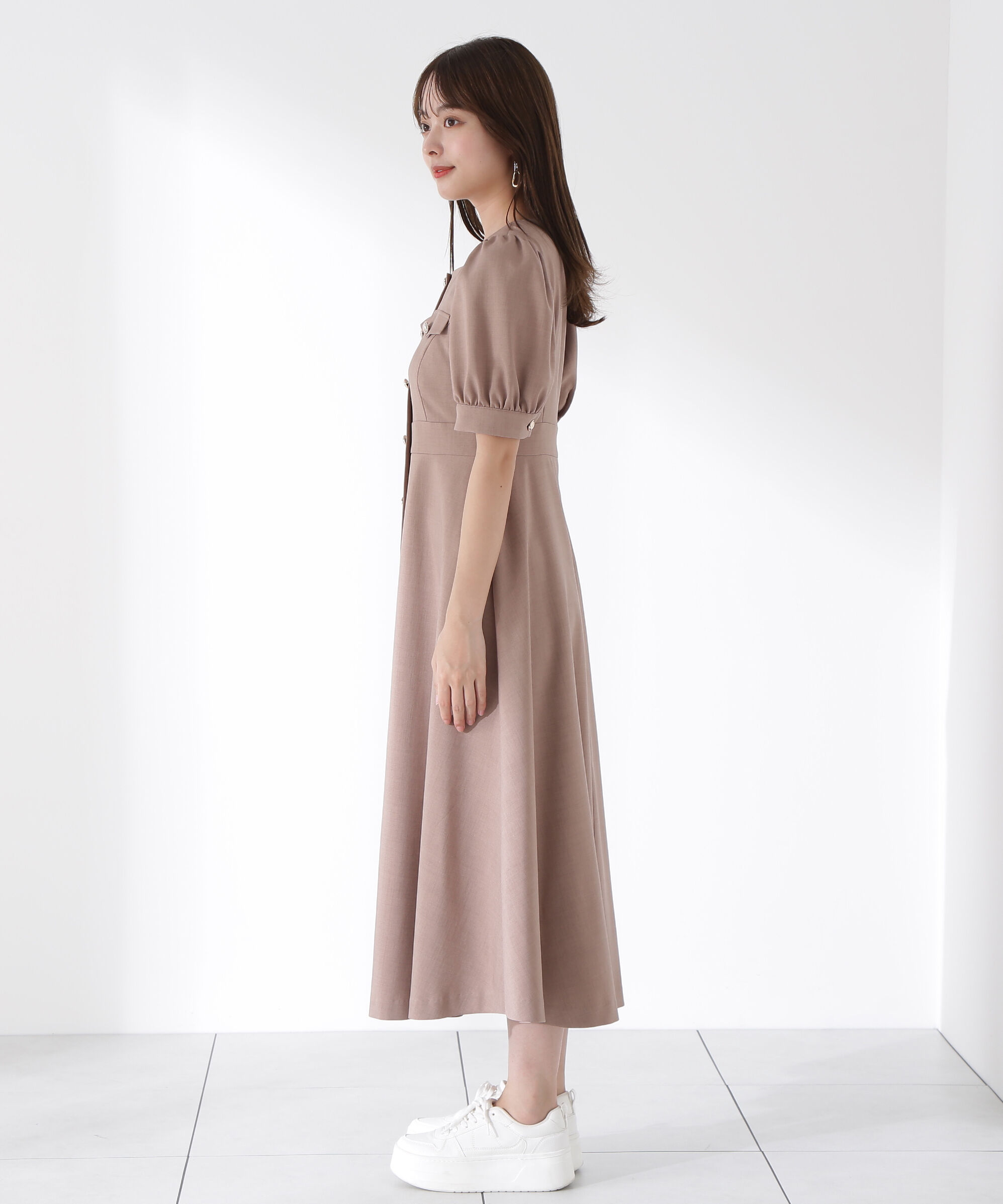 PROPORTION BODY DRESSING「フロント釦スクエアネックワンピース」|ワンピース|