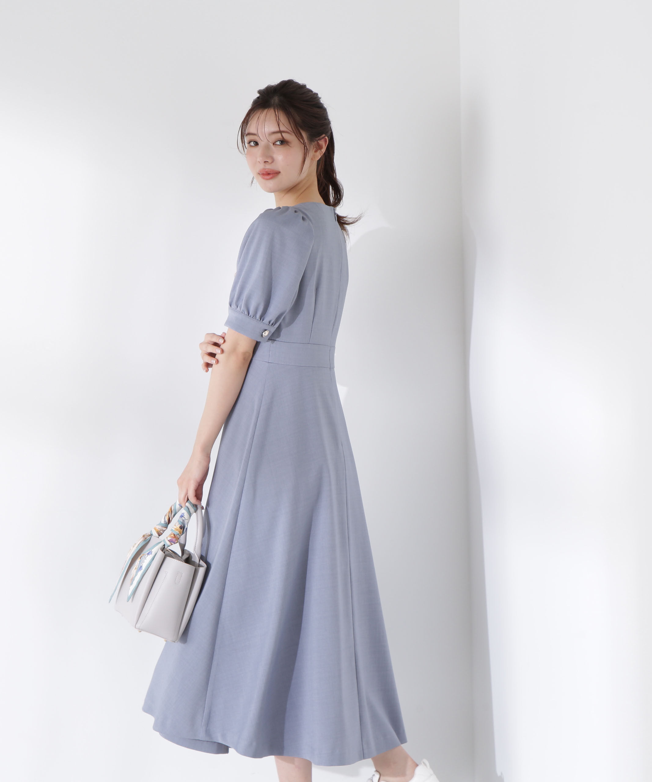 PROPORTION BODY DRESSING「フロント釦スクエアネックワンピース」|ワンピース|