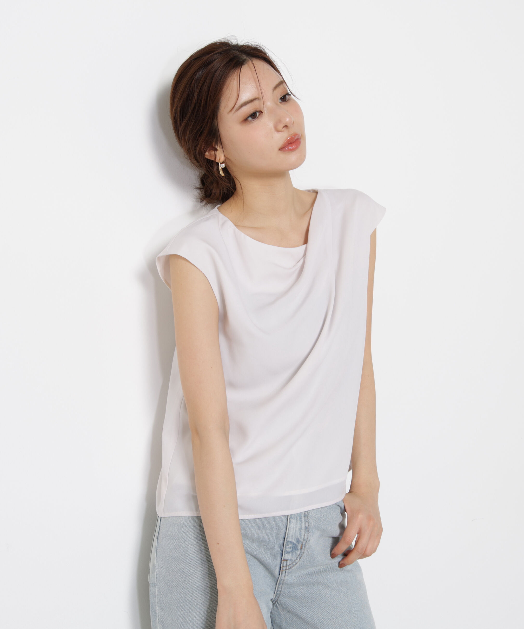 PROPORTION BODY DRESSING「ニュアンスネックフレンチスリーブブラウス」|シャツ・ブラウス|アイボリー2