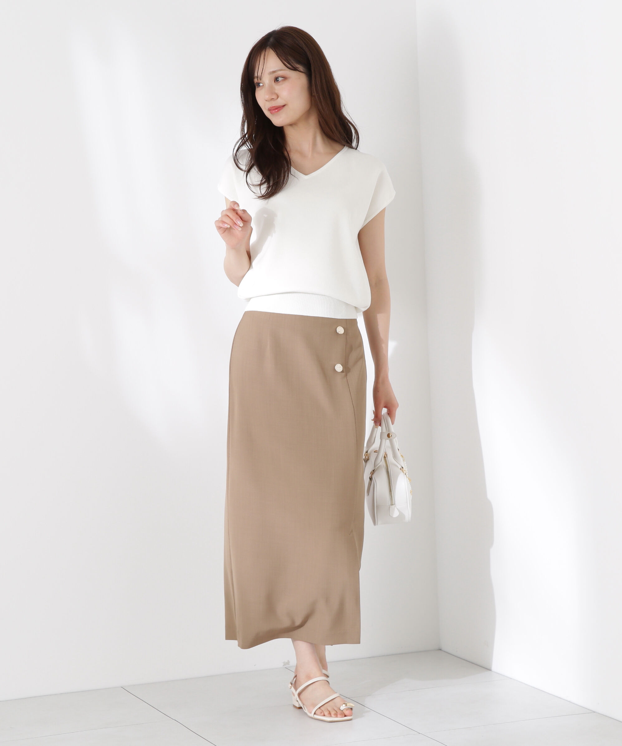 PROPORTION BODY DRESSING「Vネック総針ニット」|ニット・セーター|