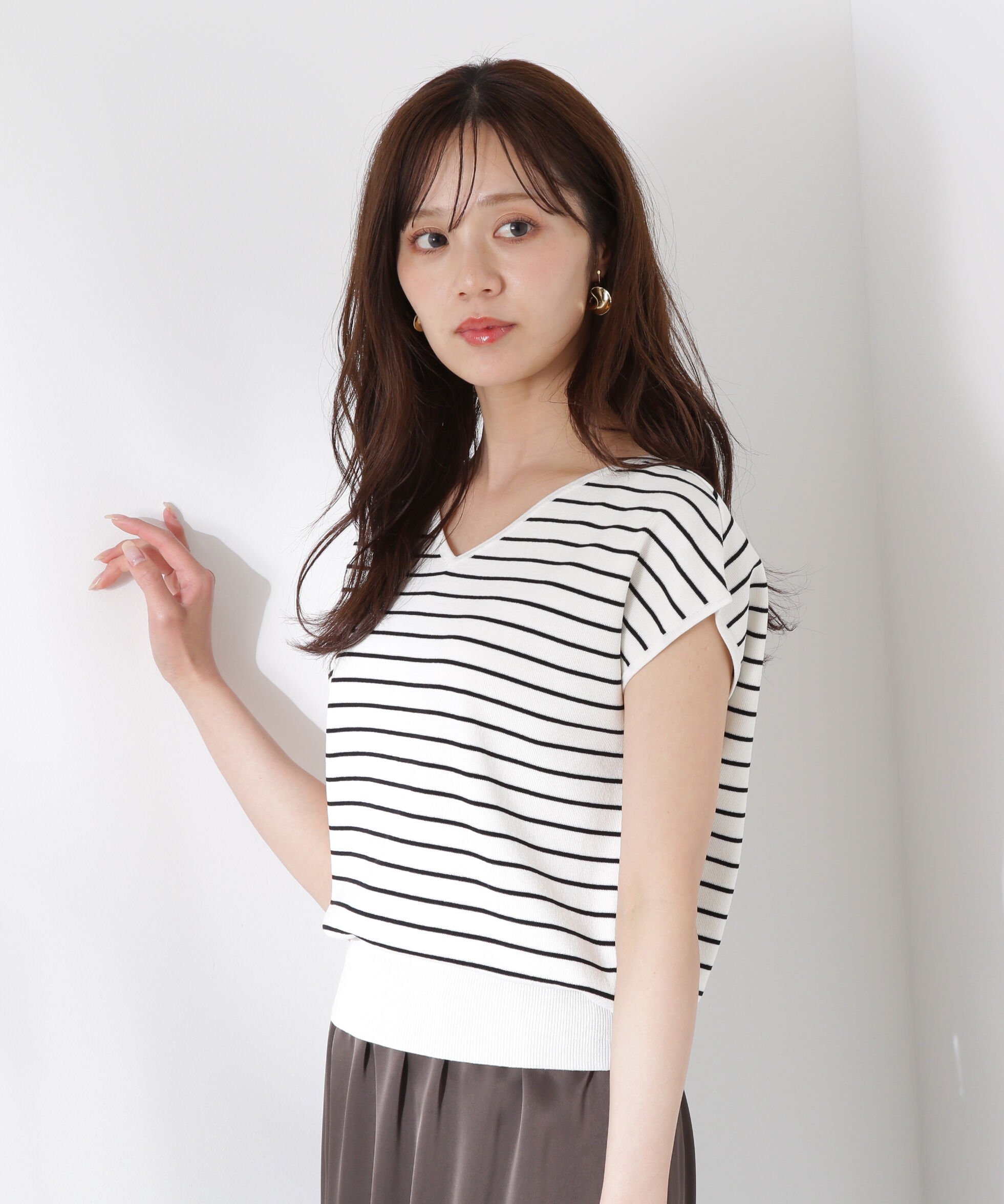 PROPORTION BODY DRESSING「Vネック総針ニット」|ニット・セーター|