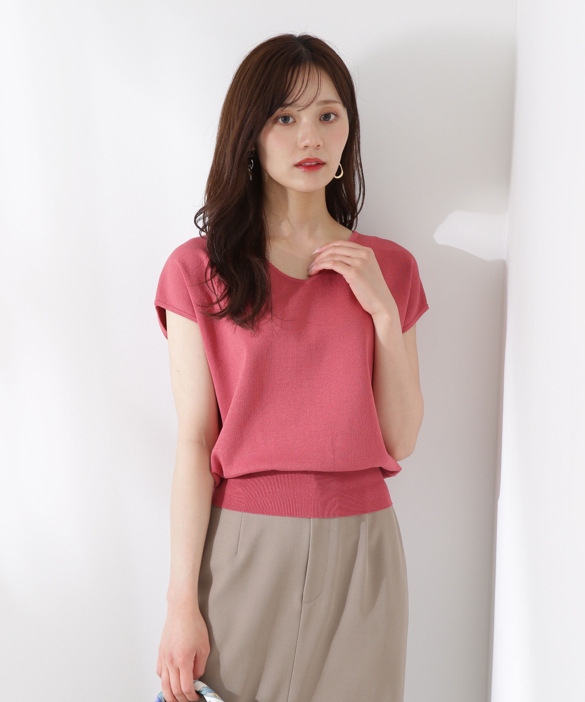 PROPORTION BODY DRESSING「Vネック総針ニット」|ニット・セーター|