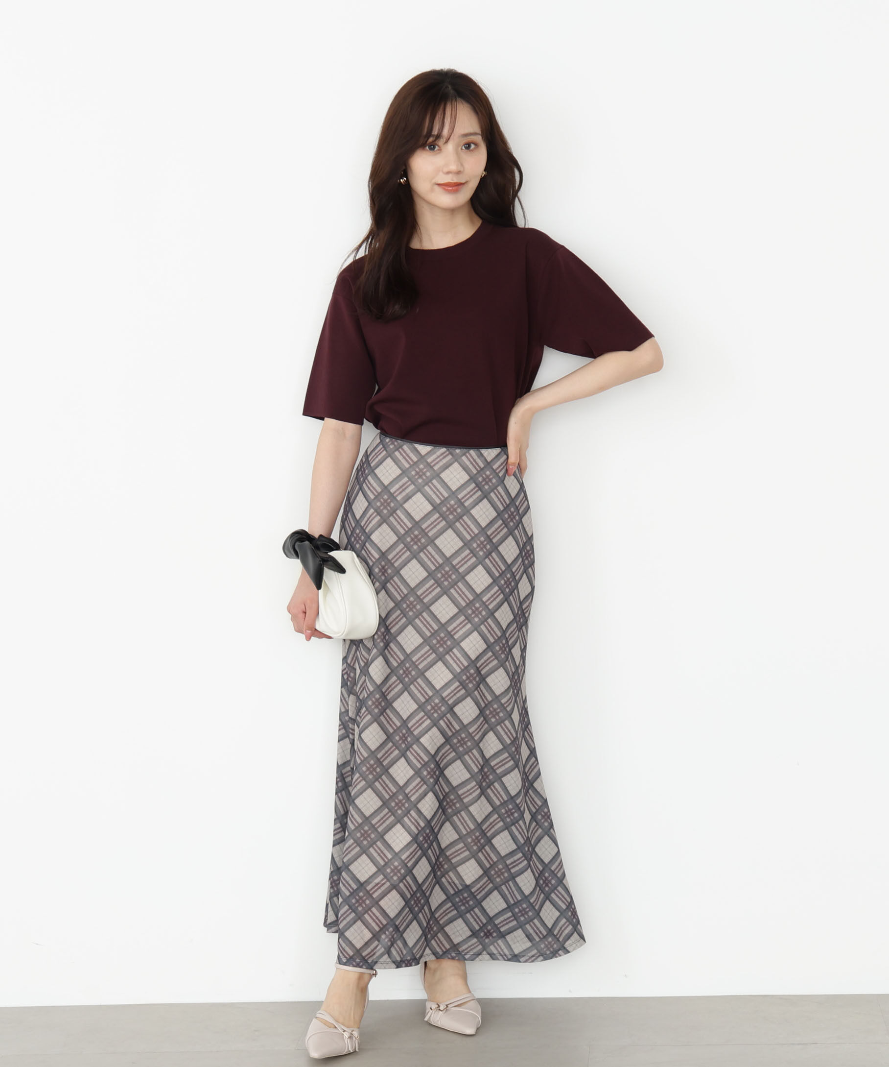 PROPORTION BODY DRESSING「チェックナロースカート」|スカート|