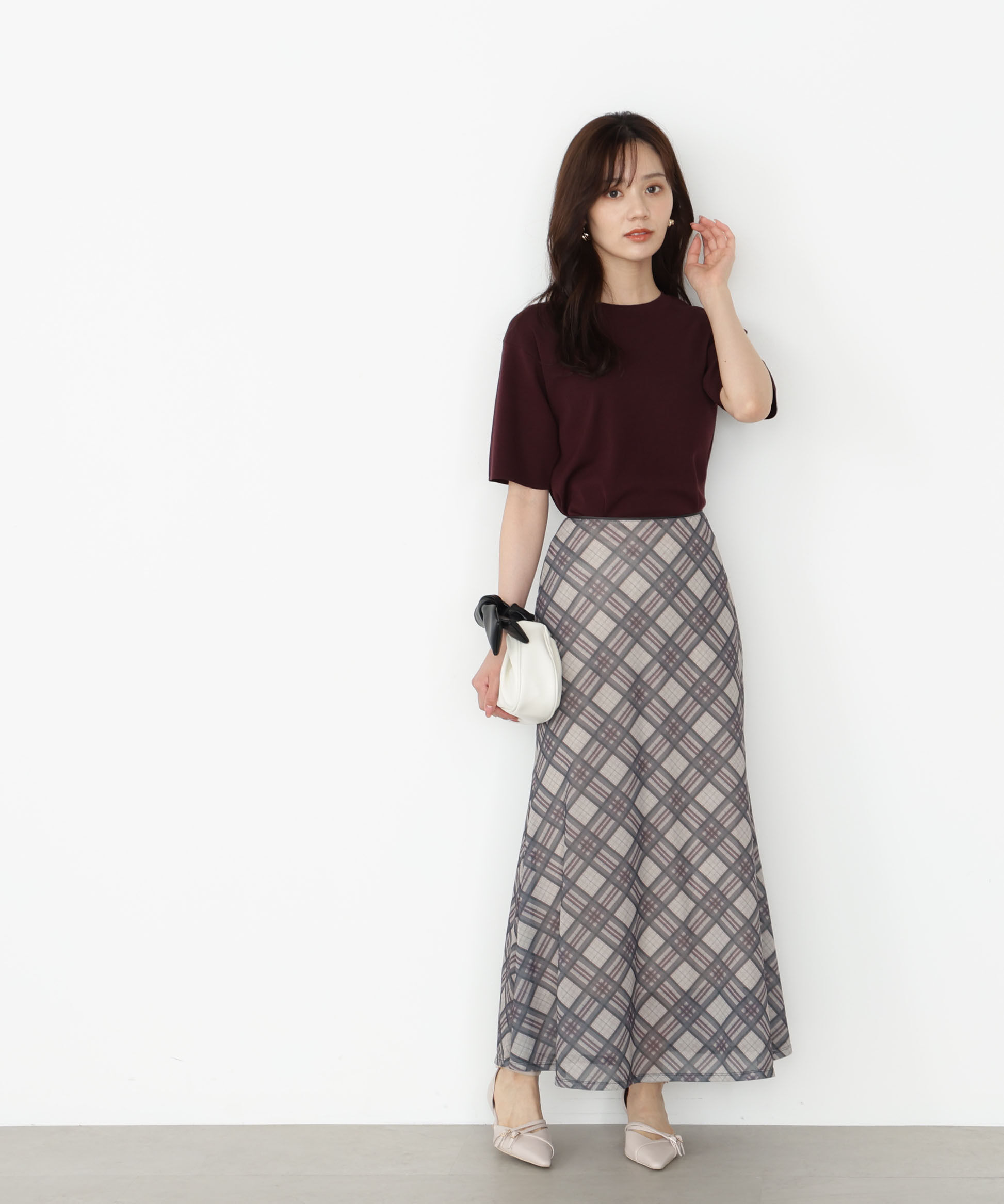 PROPORTION BODY DRESSING「チェックナロースカート」|スカート|