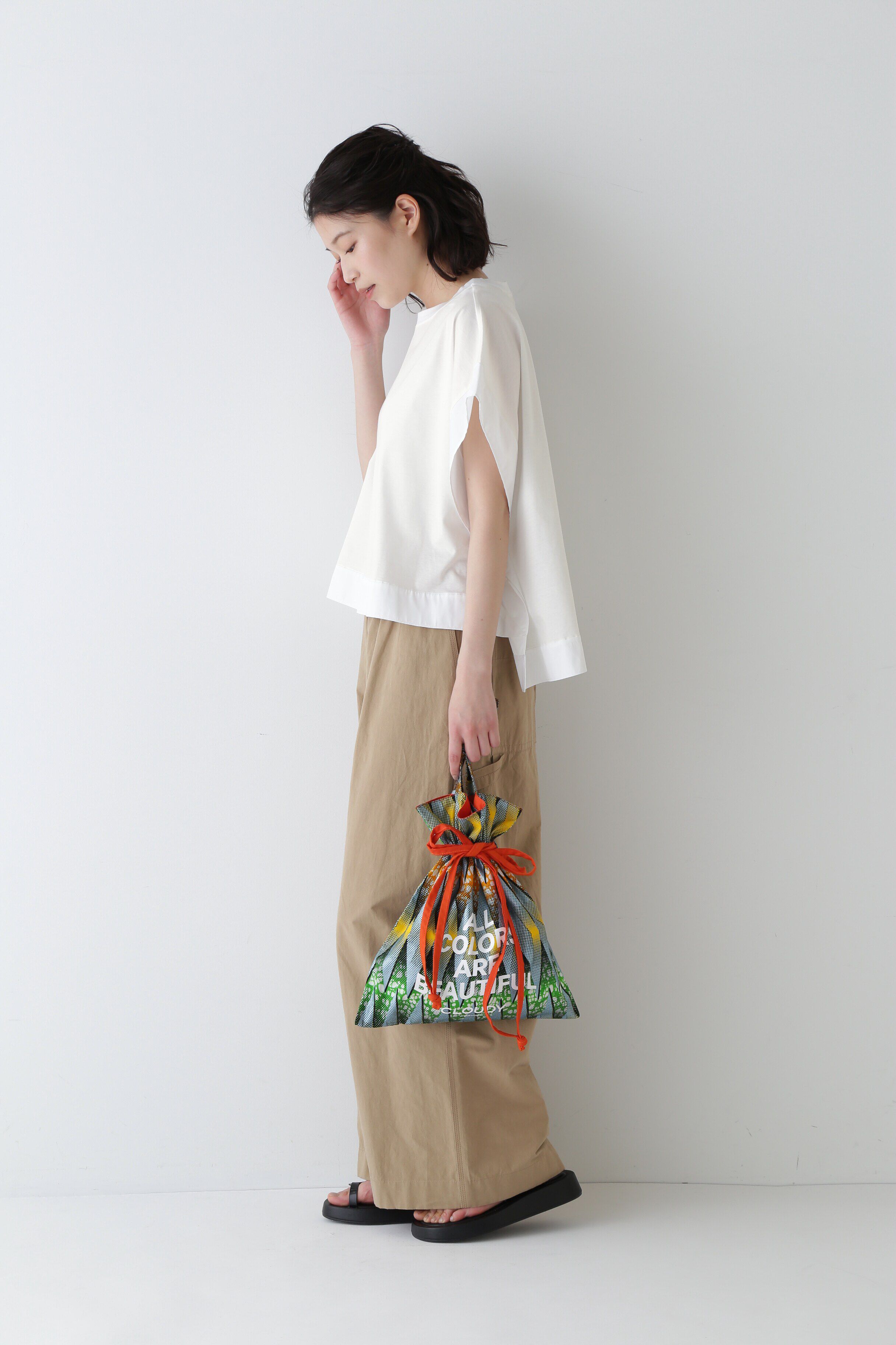  「◆異素材コンビカットソー」|Tシャツ・カットソー|