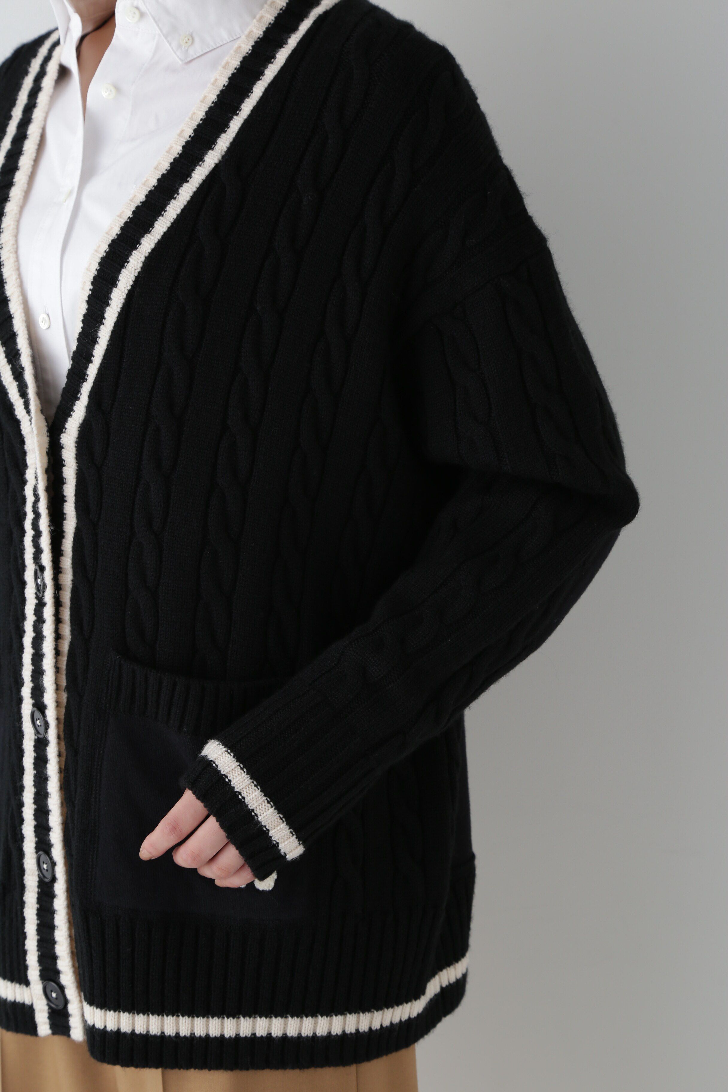  「◆裏毛コンビプレッピーカーディガン」|ニット・セーター|