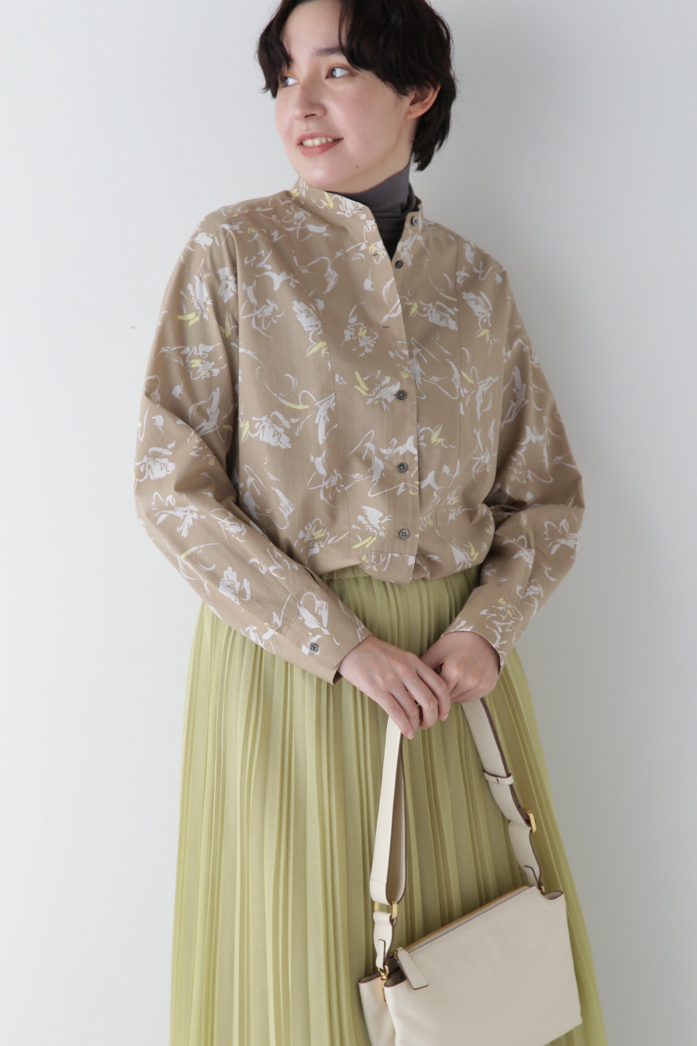  「◆ペイントPTバンドカラーシャツブラウス」|シャツ・ブラウス|ベージュ3