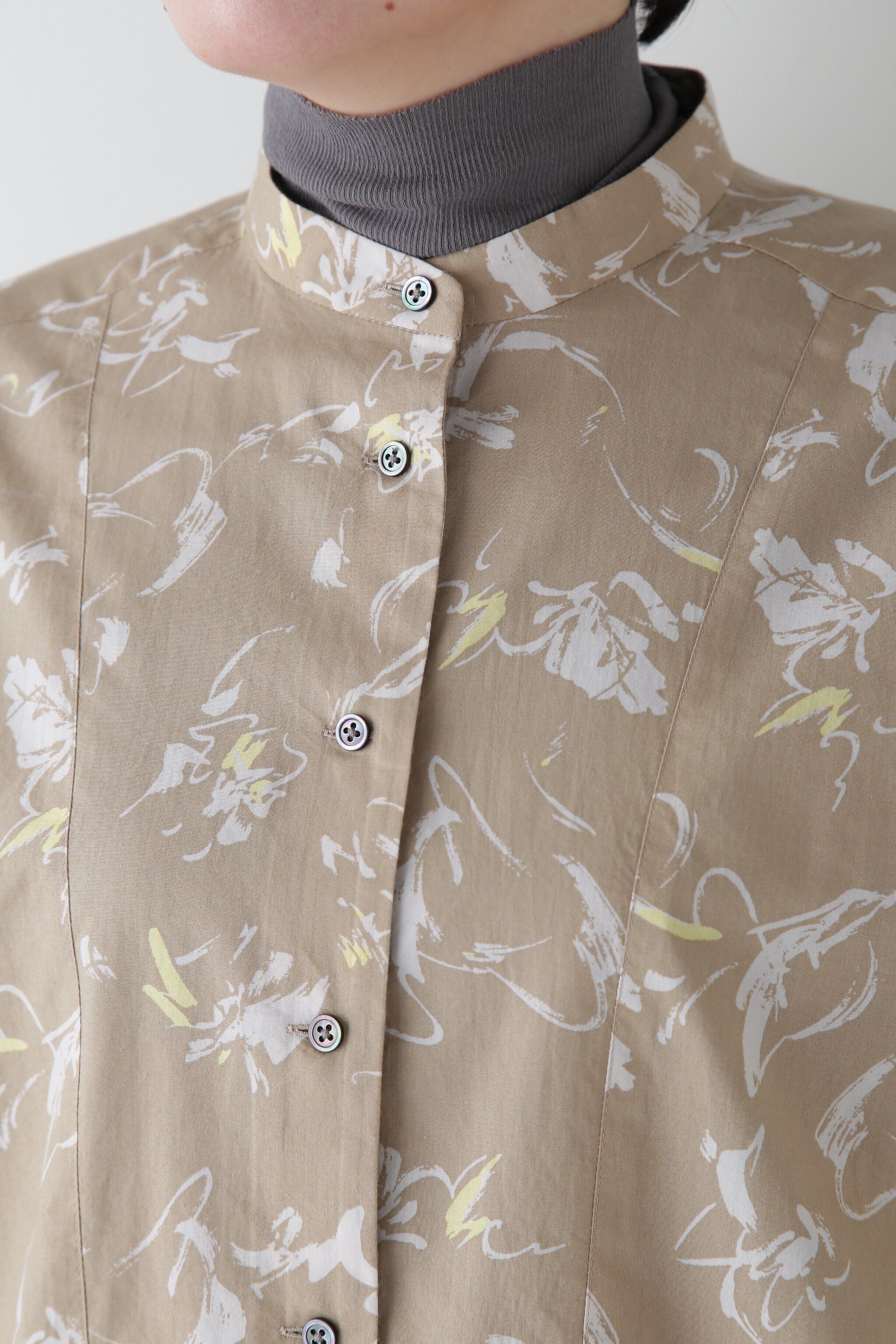  「◆ペイントPTバンドカラーシャツブラウス」|シャツ・ブラウス|