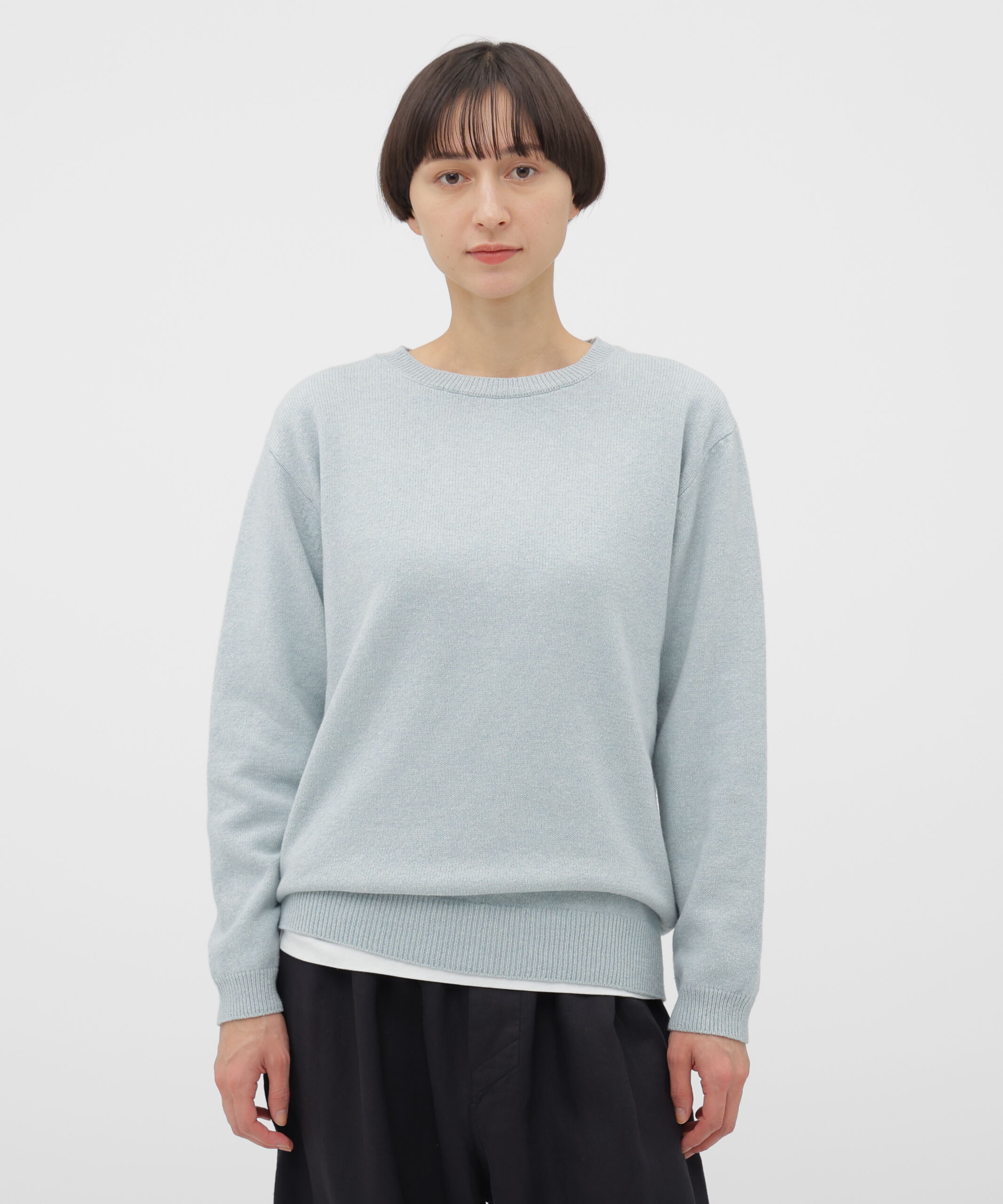 MARGARET HOWELL HOUSEHOLDGOODS「WOOL COTTON KNITWEAR」|ニット・セーター|LIGHT BLUE2