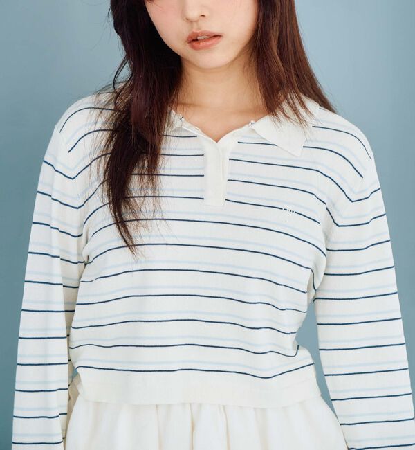 archives「ボーダーアソートコンパクトポロニット」|ニット・セーター|