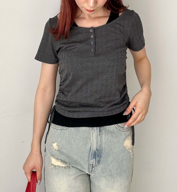 archives「レイヤード針抜きヘンリーＴＯＰＳ」|カーディガン|