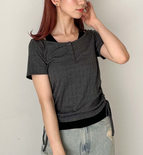 archives「レイヤード針抜きヘンリーＴＯＰＳ」|カーディガン|