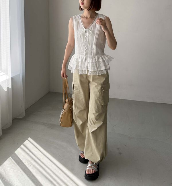 archives「コットンレースペプラムブラウス」|シャツ・ブラウス|