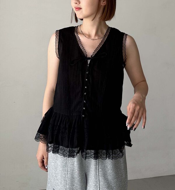 archives「コットンレースペプラムブラウス」|シャツ・ブラウス|