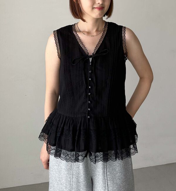 archives「コットンレースペプラムブラウス」|シャツ・ブラウス|