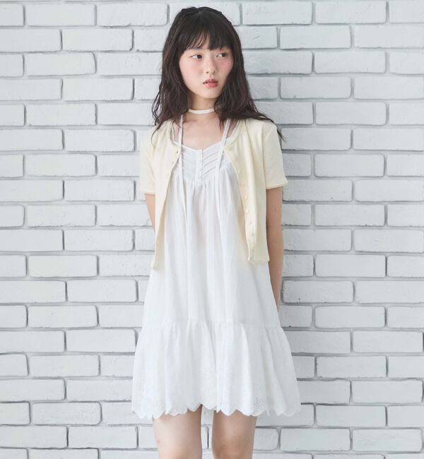 archives「スカラップコットンレースノースリミニワンピース」|チュニック|