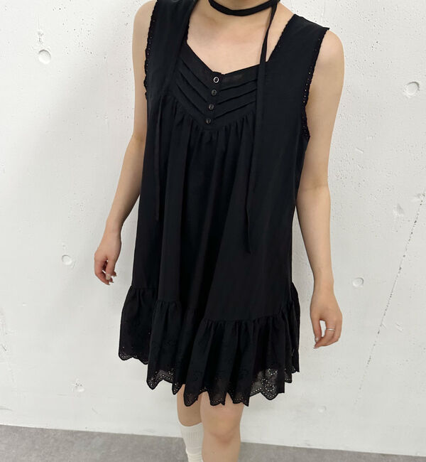 archives「スカラップコットンレースノースリミニワンピース」|チュニック|