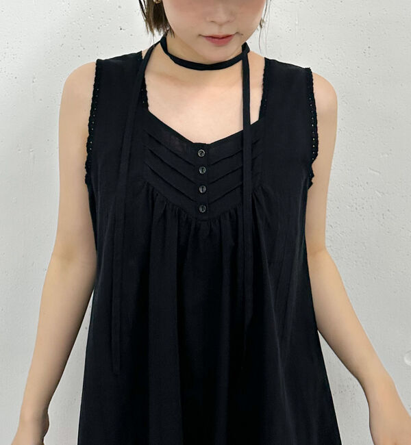 archives「スカラップコットンレースノースリミニワンピース」|チュニック|