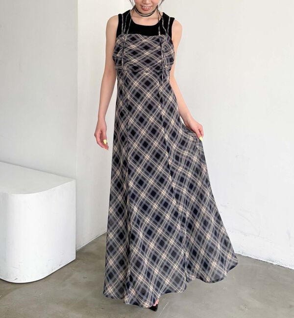 archives「バイアスチェックフレアキャミワンピース」|ワンピース|CHARCOAL GRAY