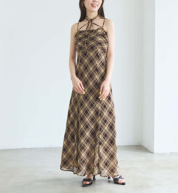 archives「バイアスチェックフレアキャミワンピース」|ワンピース|