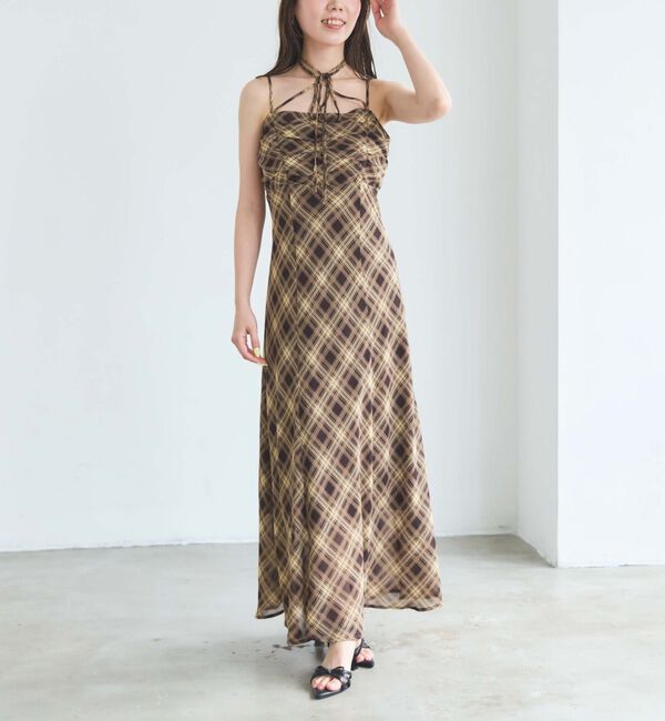 archives「バイアスチェックフレアキャミワンピース」|ワンピース|