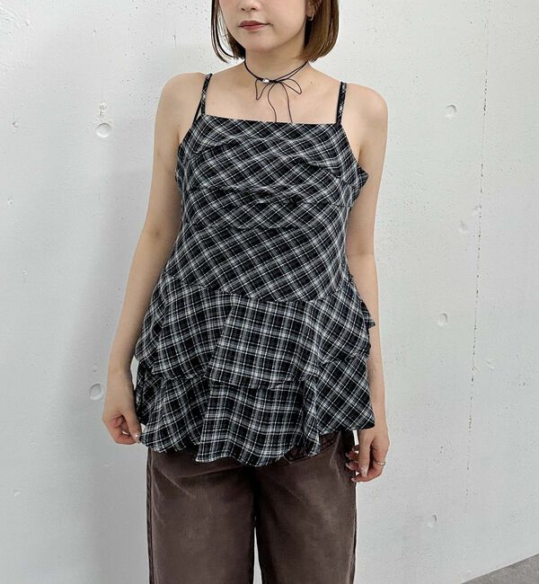 archives「チェックアシメチュニック」|シャツ・ブラウス|