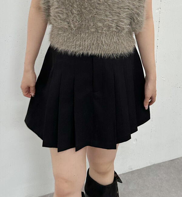 archives「サイドプリーツミニスカート」|スカート|BLACK