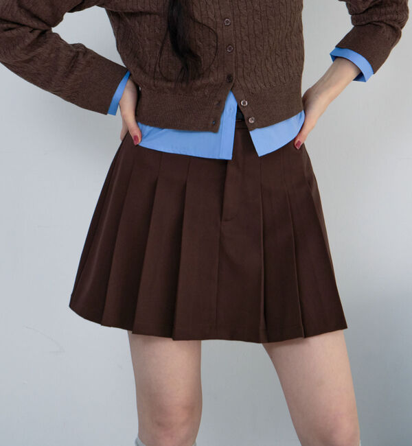 archives「サイドプリーツミニスカート」|スカート|BROWN