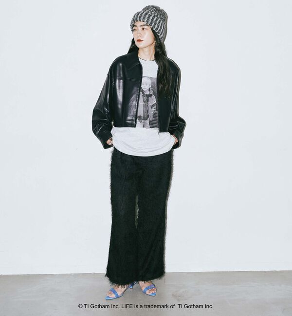 Doux archives「フェイクレザーショートジャケット」|テーラードジャケット|