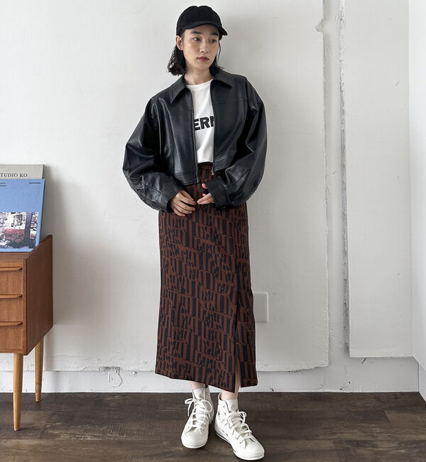 Doux archives「フェイクレザーショートジャケット」|テーラードジャケット|