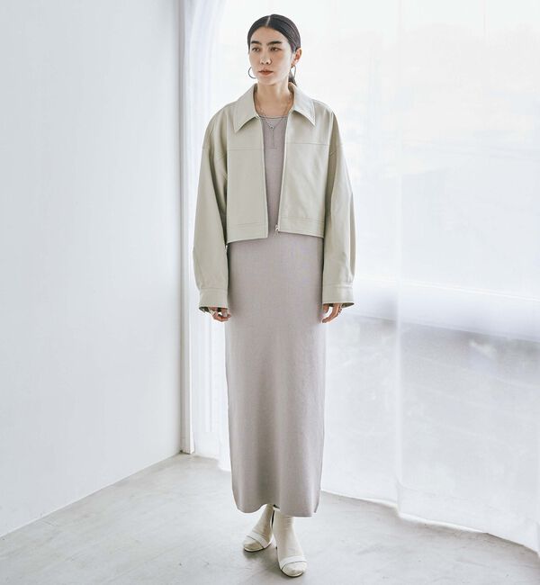 Doux archives「フェイクレザーショートジャケット」|テーラードジャケット|