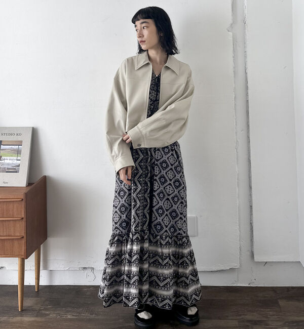 Doux archives「フェイクレザーショートジャケット」|テーラードジャケット|