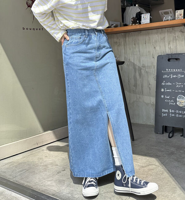 Doux archives「デニムロングタイトスカート」|スカート|