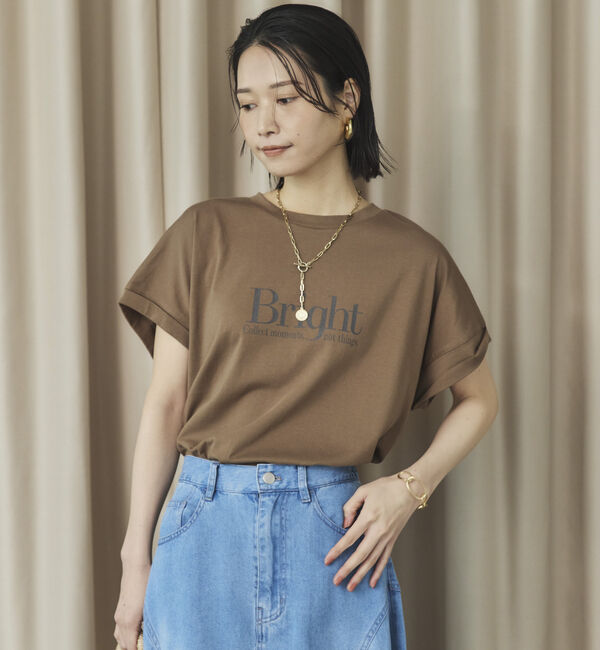 Doux archives「フレンチスリーブプリントＴｅｅ【Ｂｒｉｇｈｔ】」|タンクトップ|BROWN