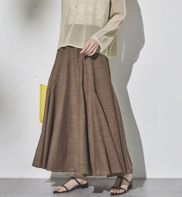 Doux archives「ランダム切替ギャザーフレアスカート」|スカート|BROWN