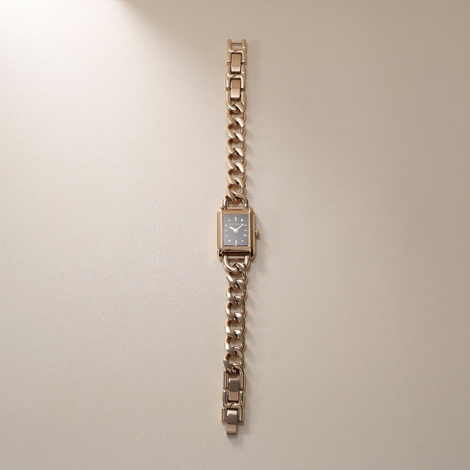 COCOSHNIK「RGスクエアチェーンベルト ウォッチ（ブラック）」|腕時計|