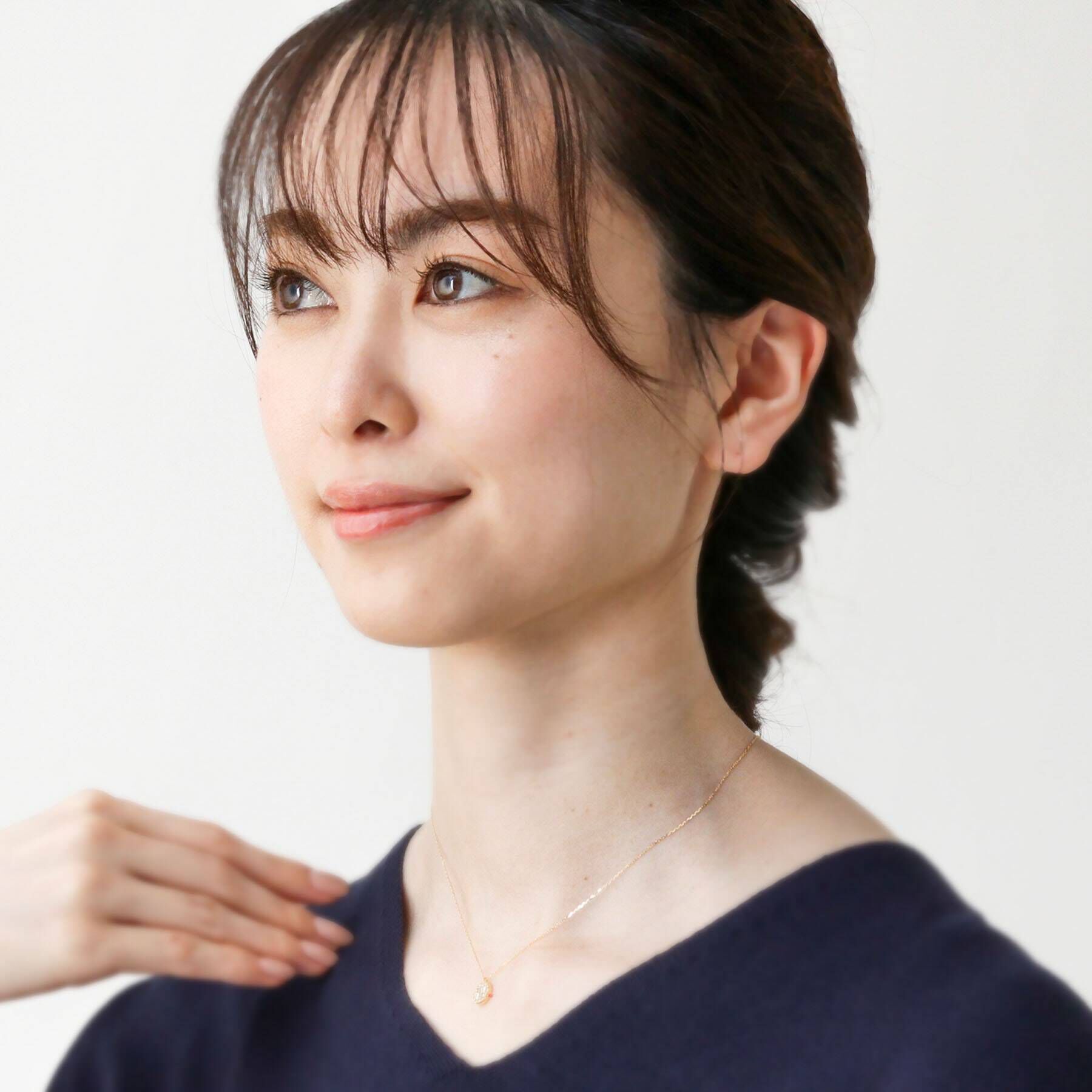 COCOSHNIK「K18ダイヤモンド コンビネーションパヴェ ラウンドネックレス」|ネックレス|