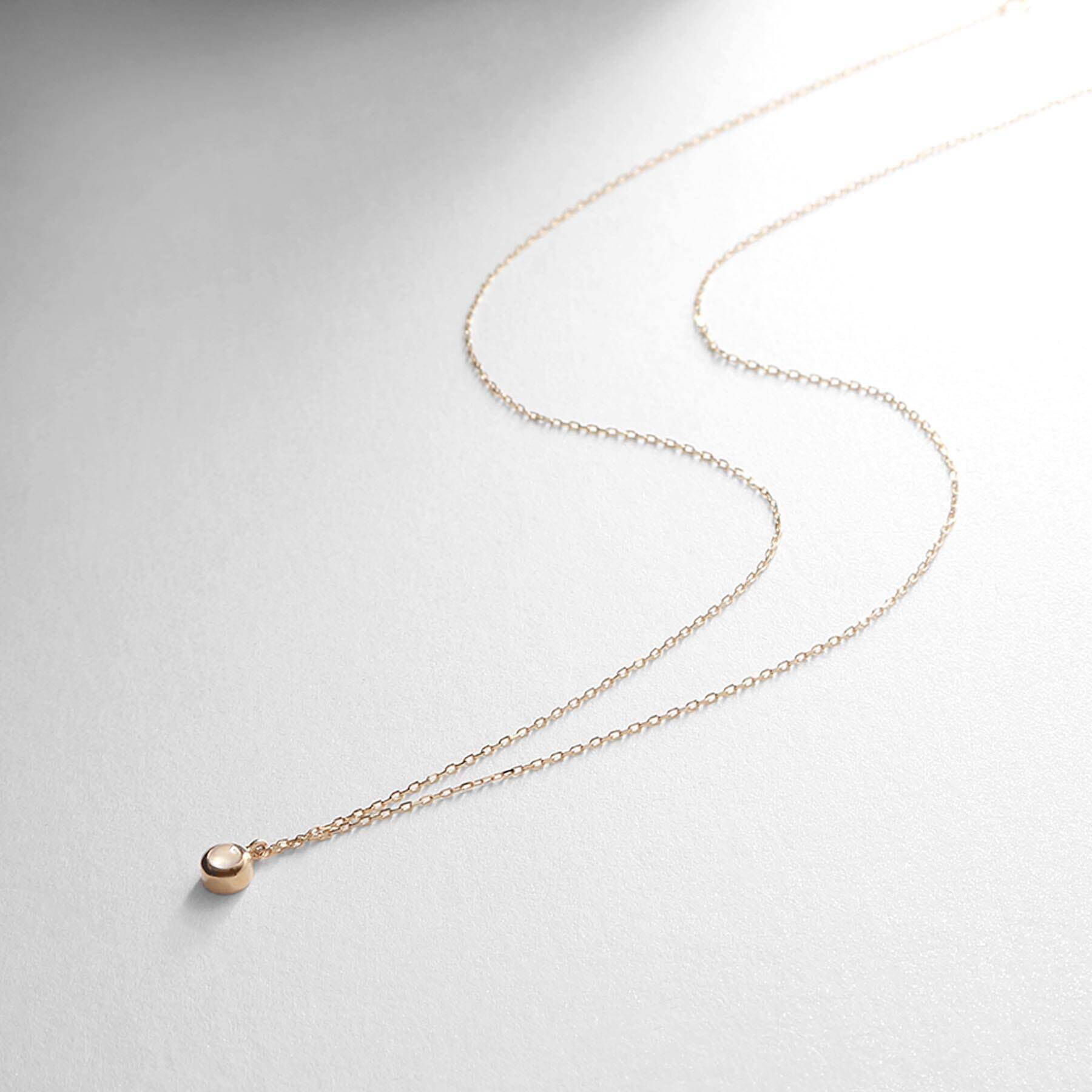 COCOSHNIK「【WEB限定】K10スピリチュアルストーン（ムーンストーン）ネックレス」|ネックレス|イエローゴールド(1